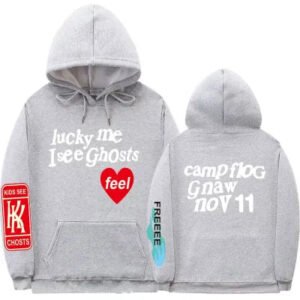 Lucky Me I See Ghosts Gray Hoodie