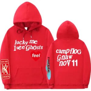 Lucky Me I See Ghosts Red Hoodie